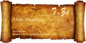 Tóth Zsaklin névjegykártya