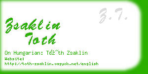 zsaklin toth business card